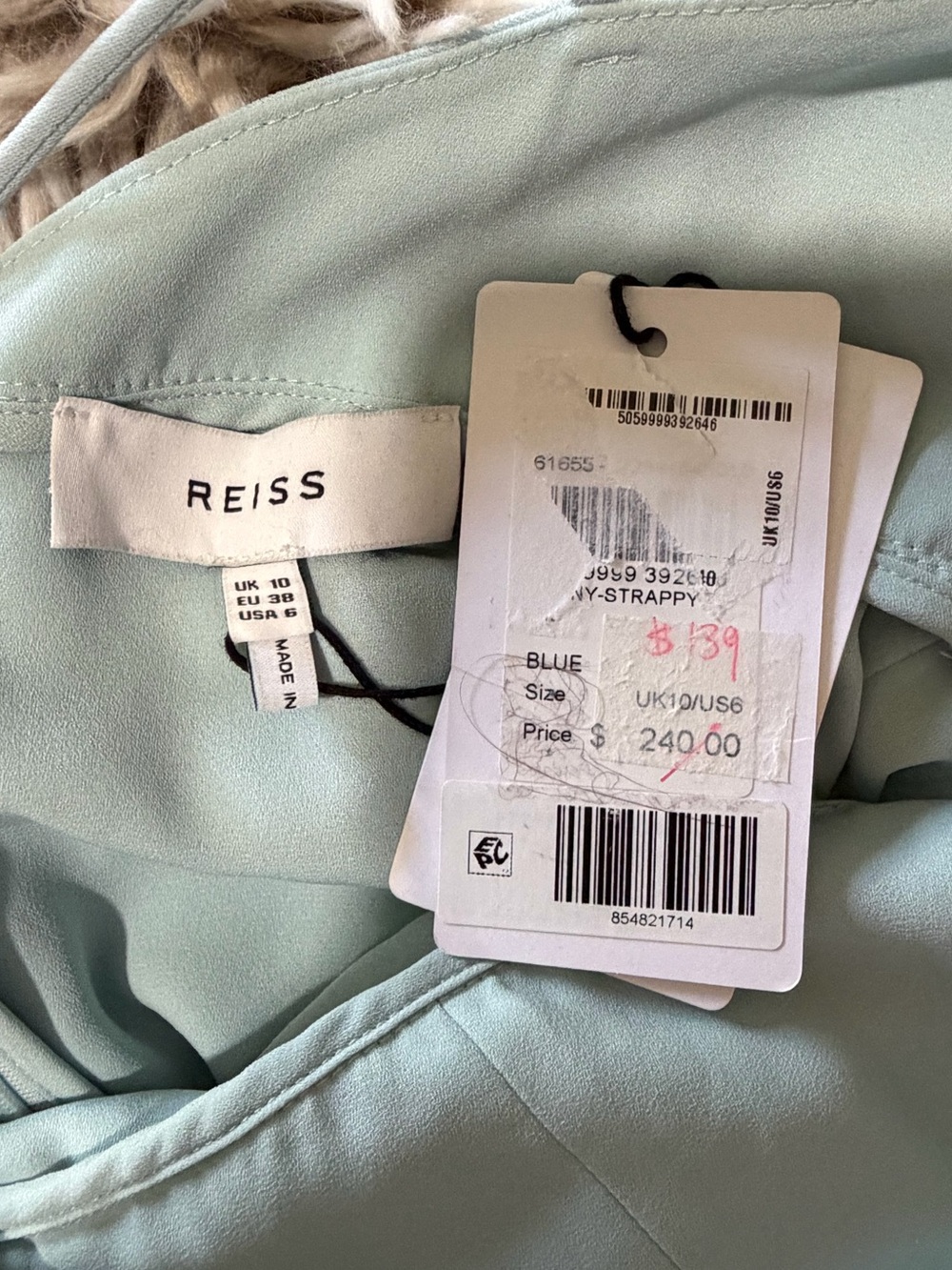 REISS Penny Fitted V-Neck Midi Dress - Picture 3 of 5